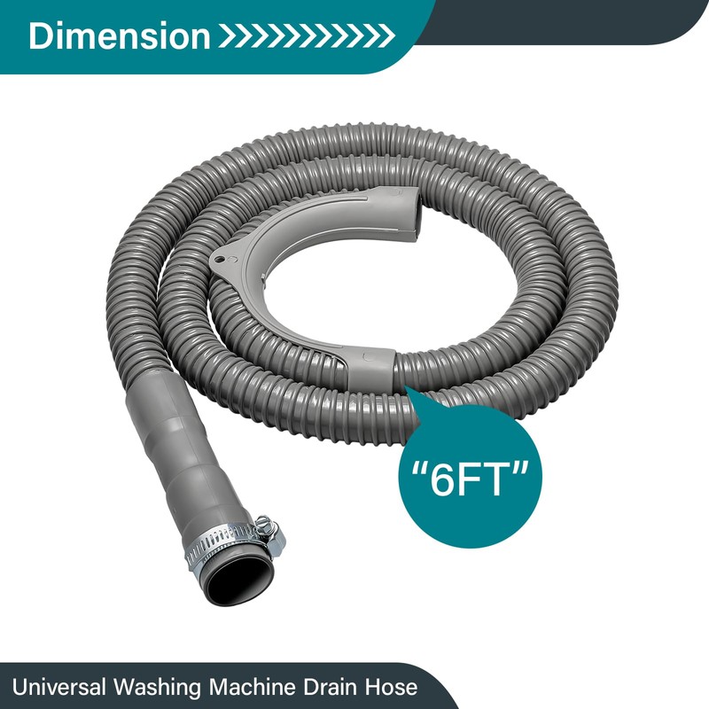Solimeta 6 FT Universal Washing Machine Drain Hose, Washer Hoses