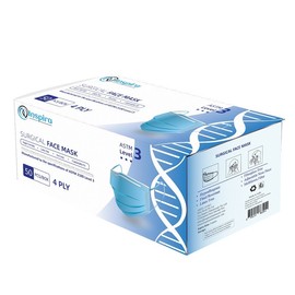 Inspira 4 Ply Level 3 Earloop Surgical Face Mask X 50
