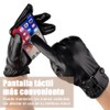 Guantes de Piel para Hombre, Guantes Negros de Cuero con