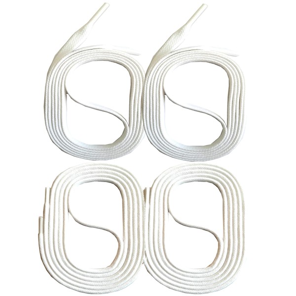 SNORS 2 Pairs of Waxed Round and Flat Shoelaces, 18