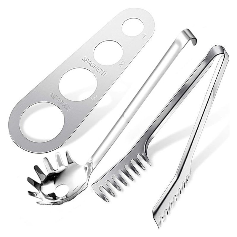 3 Pieces Spaghetti Spoon, Pasta Spoon Set, Stainless Steel Spaghetti