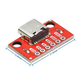 PENGLIN 10PCS USB Type-C Female Breakout Board Adapter with PCB Test Board, USB3.1 Type C 6 Pins Socket Connector for Data Transfer