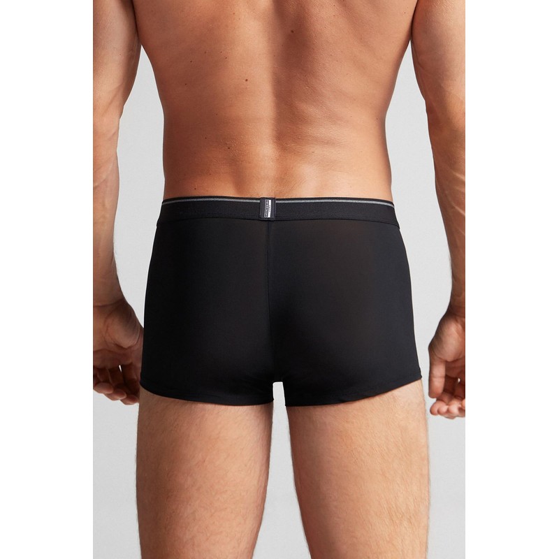 Intimissimi Man's Super Fresh Micro-mesh Boxers in Black, Size L