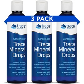 Trace Minerals Trace Minerals ConcenTrace Drops | Full Spectrum Minerals | Ionic Liquid Magnesium, Chloride, Potassium | Low Sodium | Energy, Electrolytes, Hydration | 288 Day Supply, 8 fl oz (Pack of 3)