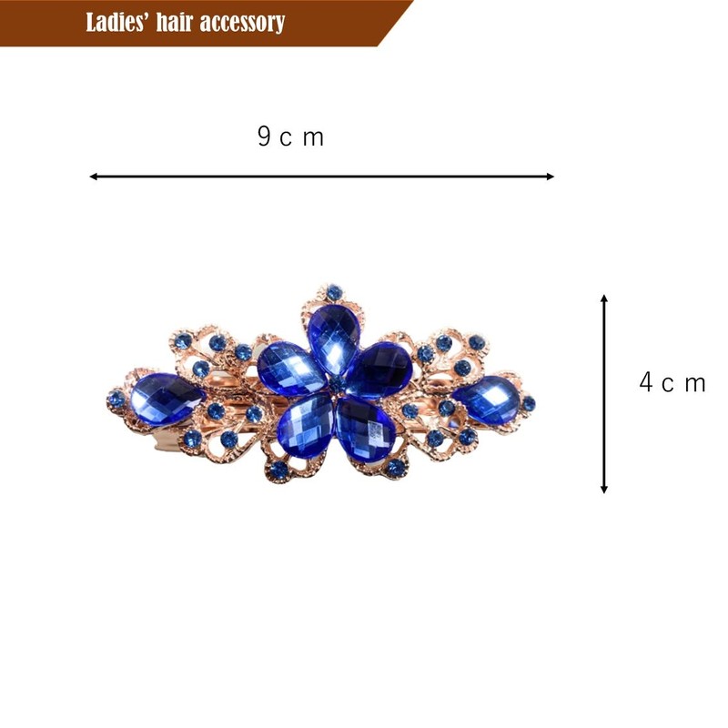 Riggle Barrette, Clip, Hair Clip, Hair Ornament, Glitter, Flower, Beige,