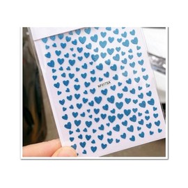 Generic Glitter Heart Nail Sticker Love Hearts Valentine Day Self Adhesive Nail Decals Blue Nail Wraps Stickers Manicure Supplies for Women Nails Full Long Lasting Easy Apply and Remove