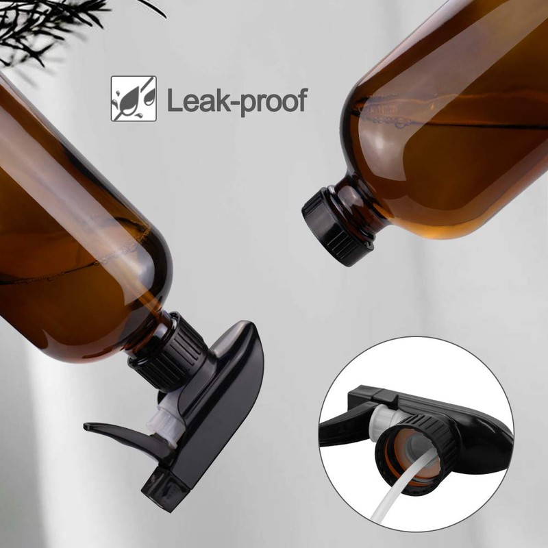 Worldgsb Glass Spray Bottles, 16oz Amber Glass Spray Bottles with