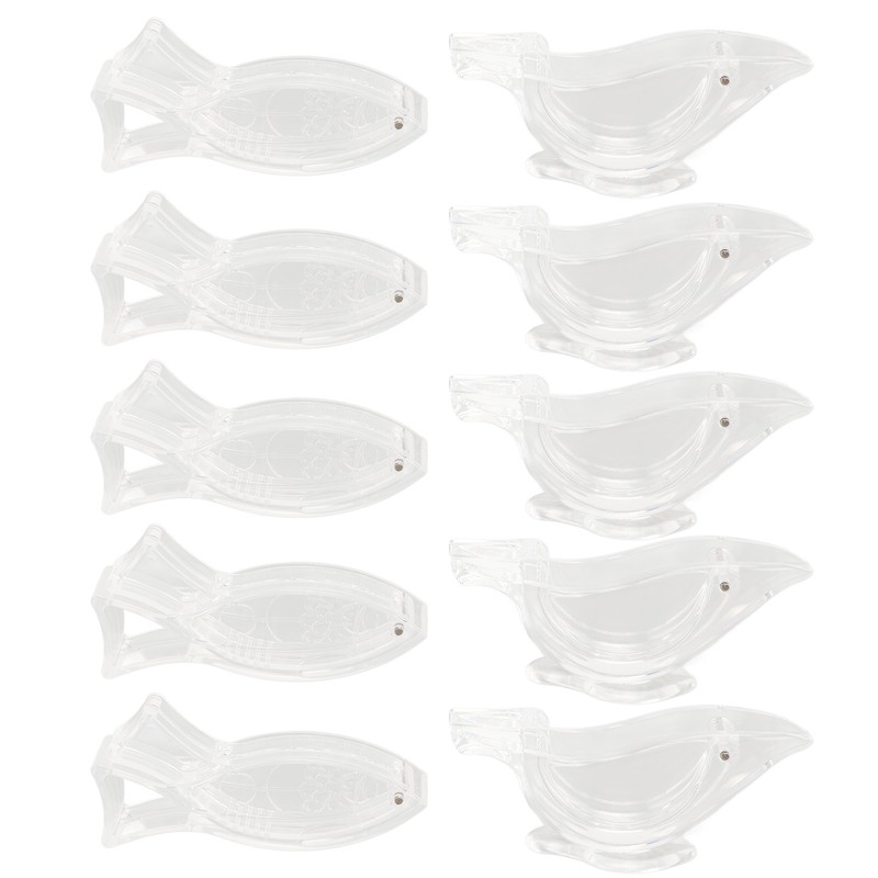 10Pcs Manual Lemon Juicer Transparent Safe Acrylic Fish Bird Shaped