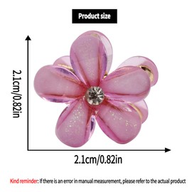 PAITOK Mini Hair Clips, Flower Hair Clips, Flower Clips, Non-Slip Hair Clips for Girls Women for Photos, Daily Party, Wedding Hairstyle Accessories (10 Pieces, Purple)