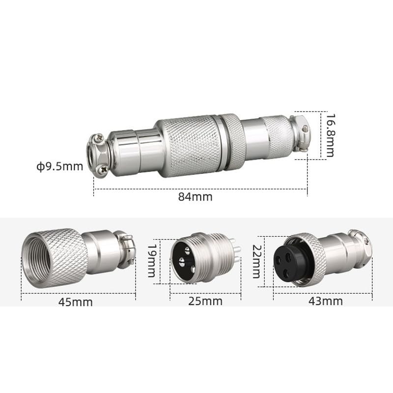 GX20 Aviation Connector 3 Pin, GX20 Docking Style Circular Adapter