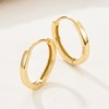 Unisex 6-14mm Minimalist Plain Stacking Round Huggie Hoop Earrings Hinged
