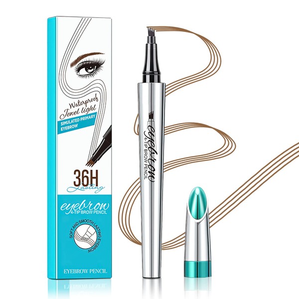 Eyebrow Pencil with 4 Tip Microblade, Eyebrow Microblading Pen, Smudge-proof