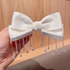 3Pcs Rhinestone Hair Bows for Girls Tassel Hair Barrettes Clips