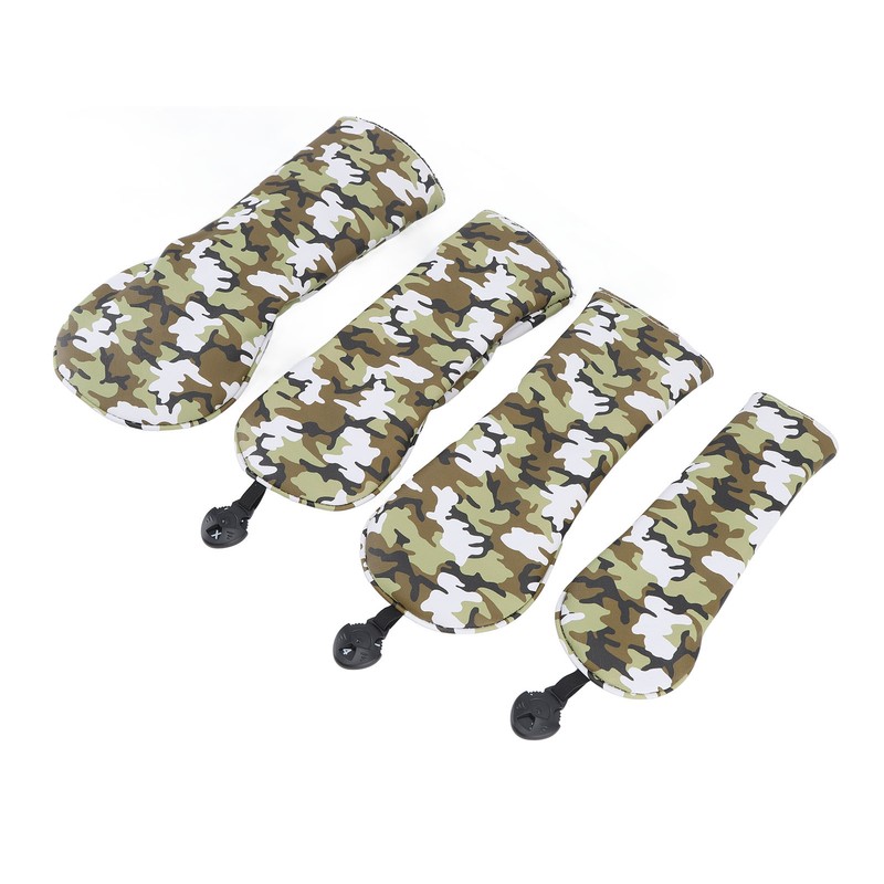 4Pcs Golf Club Head Cover PU Thick Plush Wear Resistant