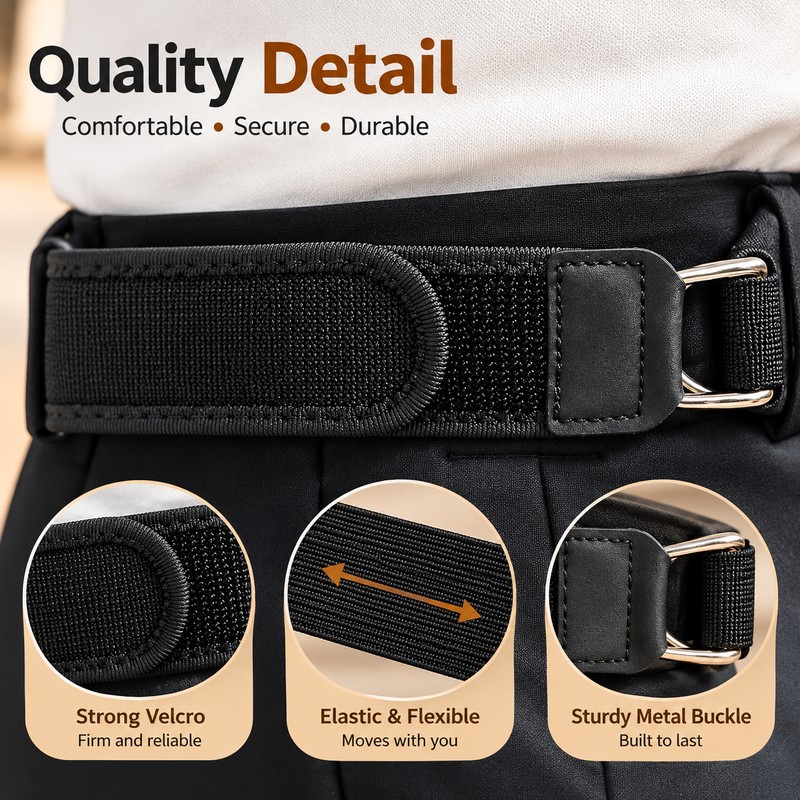 Adjustable Buckleless Belt for Men's Pants – Elastic Hook Waist