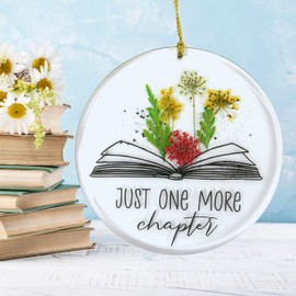 Just One More Chapter Flower Resina - Adornos de libro (transparente - Capítulo)