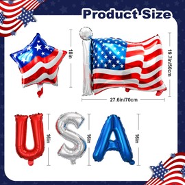 20Pcs 4th of July Balloons – Red White and Blue Balloons, American Flag Balloons, USA Balloons for Independence Day, Memorial Day, and National Holidays Party – Patriotic Decorations