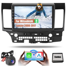 【2+64GB】 Radio Dash Kit Fuluku Android 13 for Mitsubishi Lancer 2008-2017 10'' Touch Screen Radio with Wireless Carplay Android Auto, Car Stereo GPS/WiFi/32EQ DSP/Bluetooth 5.0/SWC/Mic, Backup Cam