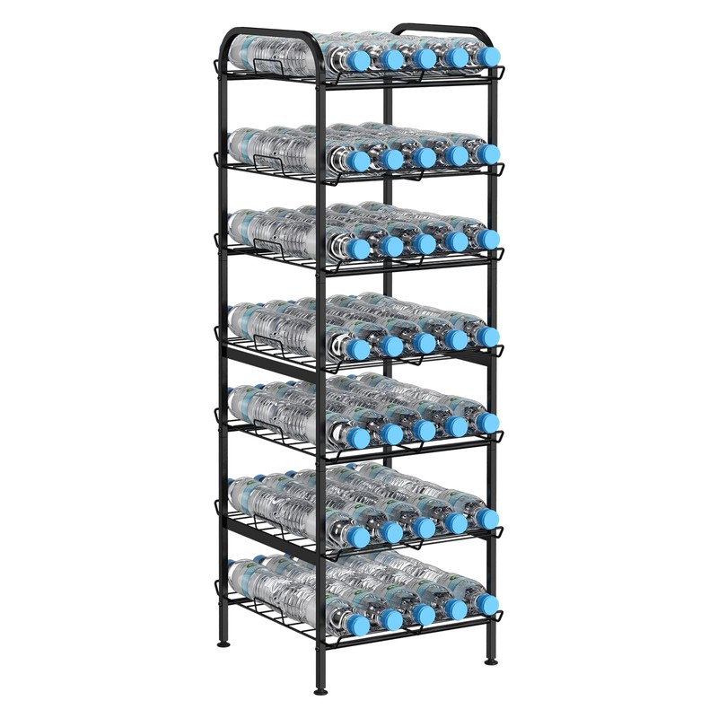 BTY Water Bottle Organizer 7 Tier Freestanding Water Bottle Storage
