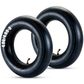 FLKQC 2Pcs 4.80/4.00-8 Inner Tubes with TR-87 Valve Stem, Replacement Tire Tubes for Lawn Mowers, Wheelbarrows, Dollies, Trolleys & Small Utility Equipment (Fit 4-4.8"Wide) (4.80/4.00-8 (TR-87))