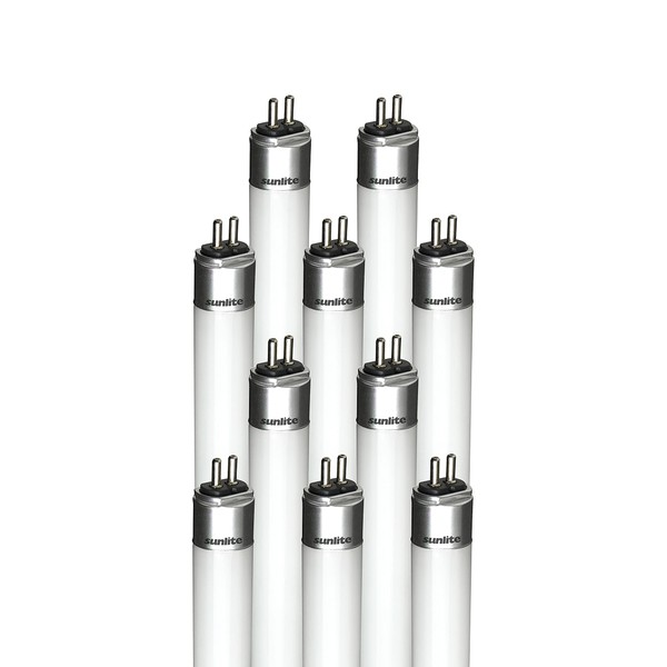 Sunlite LED T5 Plug & Play Light Tube (Type A) 2 Foot, 11W (F24T5/HO Equal) 1400 Lm, G5 Bi-Pin Mini Base, Dual End Connection, Ballast Compatible, Frosted, UL Listed, 4000K Cool White, 10 Pack