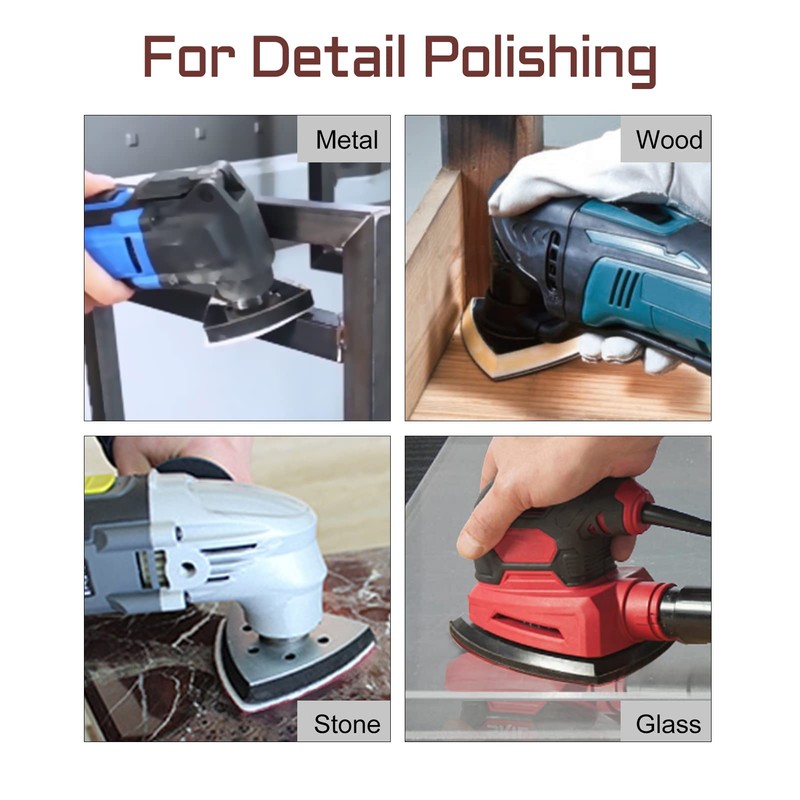 LEONTOOL 20 Pcs Mouse Sander Sandpaper 80 Grit 12 Hole