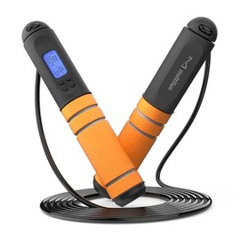 Cuerda de saltar multidivertida, cuerda de saltar de velocidad con contador de calorías, cuerda de conteo digital ajustable con rodamientos de bolas y