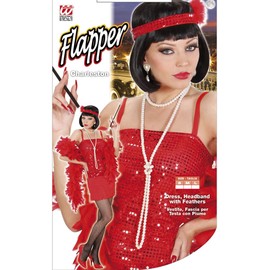 Red Flapper Costume Small for 20s 30s Moll Bugsy Fancy Dress
