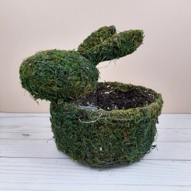 Ashland Moss Bunny Basket Easter 6.5 inch Round Green