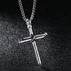Goldenchen Fashion Jewelry Titanium Steel Nail Cross Charm Pendant Necklace