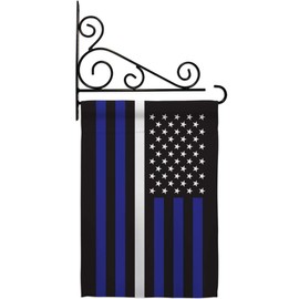 Americana Home & Garden US Thin White Line Garden Flag Set Wall Holder Armed Forces EMT Paramedic EMS Nurse Emergency Medical Technician Supoort House Banner Small Yard Gift Double-Sided, Made in USA