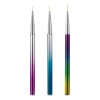 noved 3 Pincel Liner Cuerpo De Aluminio Profesionales
