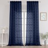 Chyhomenyc Extra Long Navy Blue Sheer Curtains 120 Inch Length