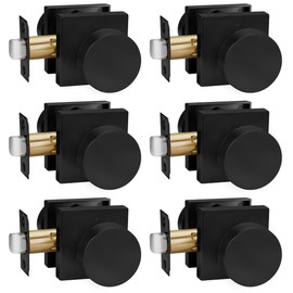goldenwarm Privacy Black Interior Door Knobs, Zinc-Alloy Heavy Duty Interior Door Knobs Bedroom, Contemporary Black Door Knobs Privacy, Matte Black Door Knobs Interior for Bathroom(6 Pack)
