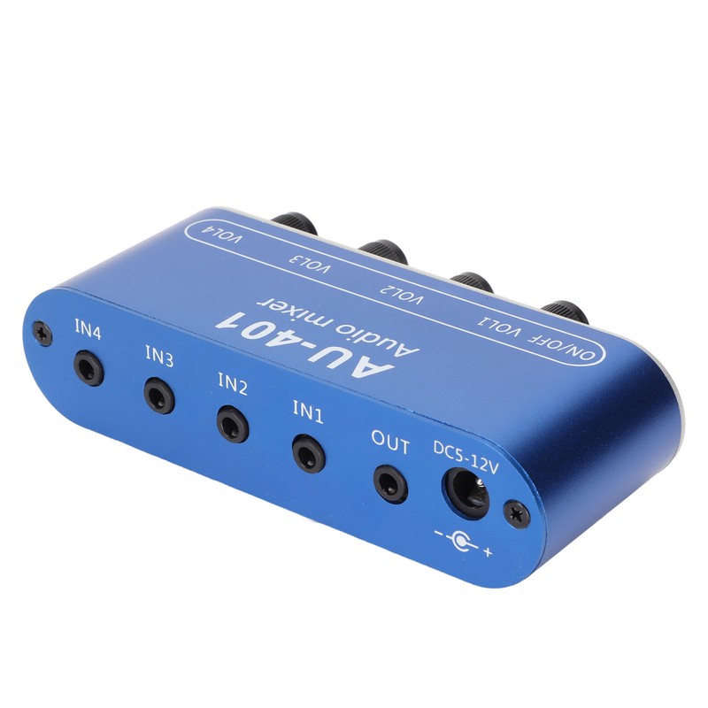 Mini Stereo Mixer 4 in 1 Out Volume Adjustment 3.5mm