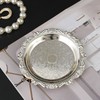 Vintage Trinket Dish Tray Holder, Embossed Design, Silver Tone
