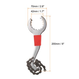 sourcing map 3 in 1 Sprocket Remover Wrench 8" Length Bike Chain Whip Freewheel Spanner Multitool Bike Cassette Removal Tool for Mountain Bike Maintenance and Repair