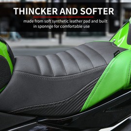 Motorcycle Passenger Cushion Seat Cover for Kawasaki Ninja400 Ninja 400 Z400 Z 400 2018 2019 2020 2021 2022 2023 2024 Rear Pillion Solo Seat Pad Set (Tail-Green)