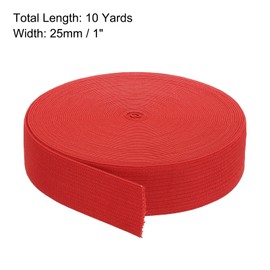 sourcing map Elastic Bands for Sewing 1"/2.5cm 10 Yard Bright Red Knit Elastic Spool High Elasticity for Wigs, Waistband, Pants