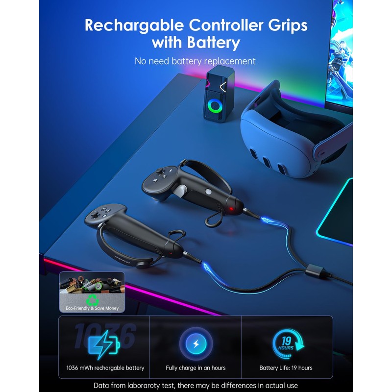 Maecker Charging Controller Grips for Meta Quest 3S for Quest