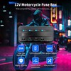 12V Universal Motorcycle Fuse Block with Relay Box Kit, LED