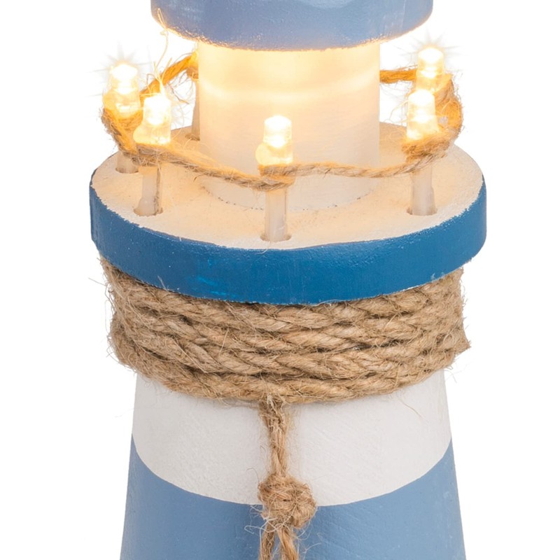 Out of the blue Wooden Lighthouse Decorative Item with LED