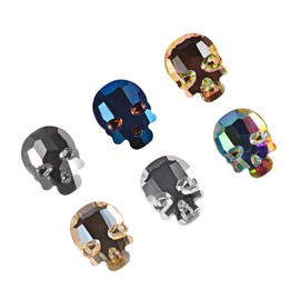 WOONEKY DIY Nail Jewelry 30pcs Nail Gems Skull Rhinestones Ab Crystal Gems Skull Decor