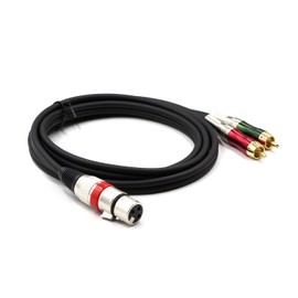 SiYear XLR Female to 2 x Phono RCA Plug Adapter Y Splitter Patch Cable, XLR Female 3 Pin to Dual RCA Male Plug Stereo Audio Cable Connector(1.5 M/5FT)