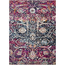 Loloi II Justina Blakeney x Silvia Collection SIL-05 Midnight/Fuchsia 2'-6" x 4'-0" Accent Rug
