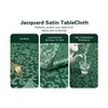 HommxJF Scroll Damask Jacquard Rectangle Green Tablecloth 60" 120"，Wipeable Table