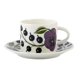 ARABIA 1054181 Arabian Paratissi Coffee Cup & Saucer, Purple