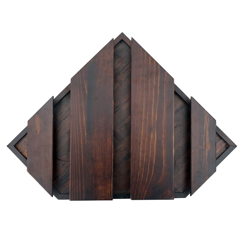 WELLAND Wall Mounted Corner Wine Rack -2 Pack Wooden Rustic