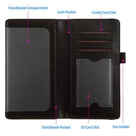 ANNAMISSI Checkbook Cover,Checkbook Cover for Duplicate Checks,RFID Checkbook Register Cute Wallet Women Men Credit Card Holder (Hibiscus Rose)