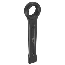 HARFINGTON Box End Striking Ring Wrench 24mm Metric CR-V Steel 12-Point Flat Strike Wrench Baking Paint Single Head Spanner Hand Tool for Mechanical Automotive Repair